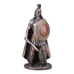 Ares Mars the Greek Roman God of War Figurine Cold Cast Bronze & Resin Statue Sculpture