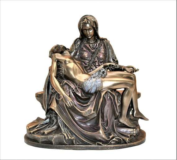 ミケランジェロのピエタ像：コールドキャストブロンズ製聖母マリアと