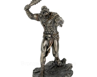 Cyclops One Eyed Giant Greek Decorative Statue Cold Cast Bronze & Resin Sculpture Figurine