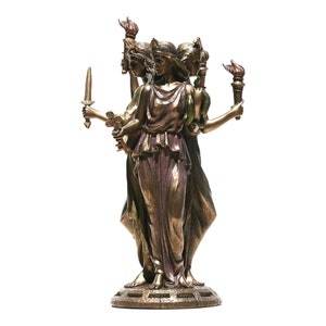 Hecate Hekate Greek Goddess of Magic Statue Cold Cast Bronze Statue Figurine Sculpture 21 cm