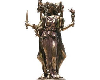 Hecate Hekate Greek Goddess of Magic Statue Cold Cast Bronze Statue Figurine Sculpture 21 cm
