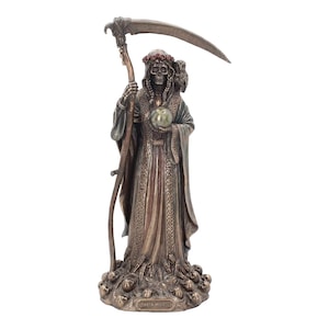Santisima Muerte Statue sculpture en bronze coulé à froid et résine Figurine 30,5 cm
