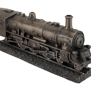 Steam Locomotive Engine Train Cold Cast Bronze & Resin Statue