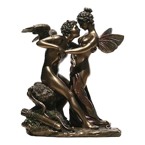 Cupid and Psyche Cold Cast Bronze & Resin Statue Sculpture Home Décor 6.69 inches / 17 cm
