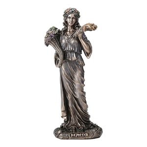 Demeter Greek Goddess of the Harvest Cast Bronze & Resin Statue Sculpture