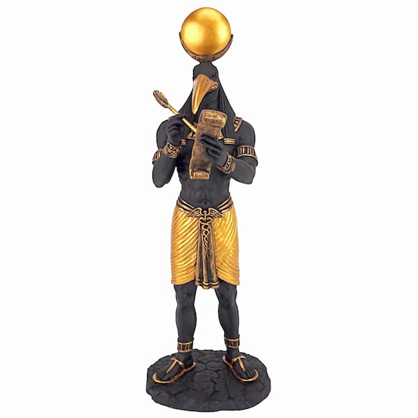 Thoth Egyptian God of Knowledge Cold Cast Bronze & Resin Statue Sculpture Figurine