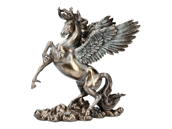 Rearing Pegasus Winged Horse – Greek Mythology Cold Cast Bronze & Resin Statue Sculpture