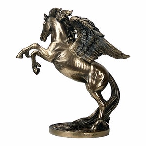 Winged Horse Pegasus God Greek Mythology Statue Sculpture Cold Cast Bronze & Resin 25 cm