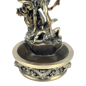 St. Michael Archangel With Holy Water Basin Cold Cast Bronze & Resin ...