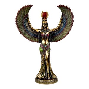 Isis the Egyptian Goddess of Magic and Wisdom Mythology Cold Cast Bronze & Resin Statue Sculpture