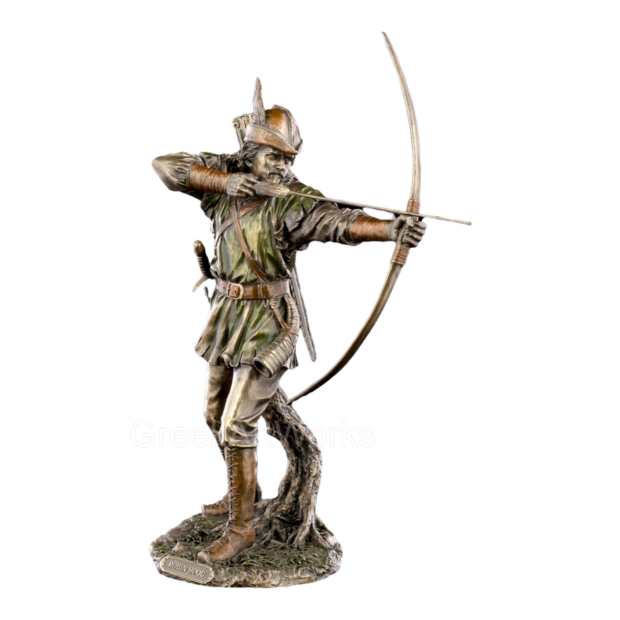 Anime depiction of robin hood with saxon armor and long bow