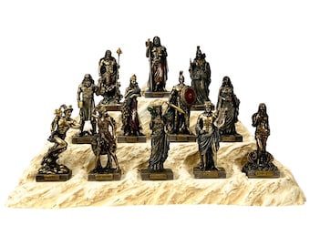 Greek Olympian Gods Pantheon Set: Bronze Finish Resin Statues