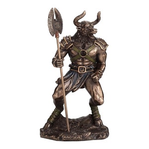 Minotaur Greek Creature Beast of the Labyrinth Cold Cast Bronze & Resin Statue Sculpture 17 cm