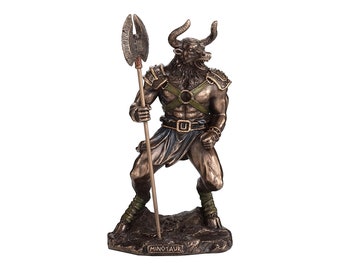 Minotaur Greek Creature Beast of the Labyrinth Cold Cast Bronze & Resin Statue Sculpture 17 cm