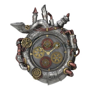 Steampunk Magnum Opus Wall Clock with Moving Gears