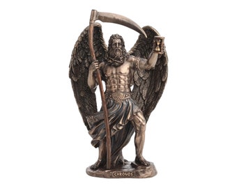 Chronos The Greek God of Time Cold Cast Bronze & Resin Statue Sculpture Home Décor