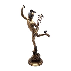 Hermes Merkur griechischen römischen Gott Kaltguss Bronze & Resin Statue Skulptur 37,5 cm