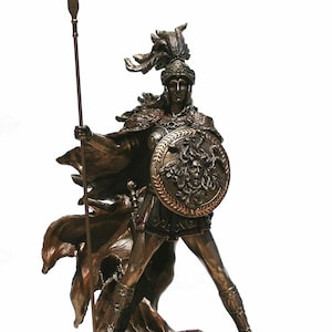 Greek Roman Goddess Athena Minerva Warrior Cold Cast Bronze & Resin Statue Sculpture Figurine