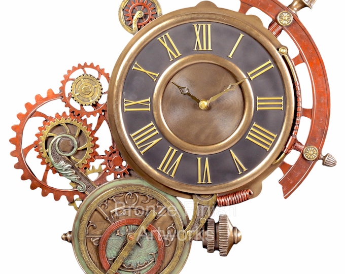 Astronomical Steampunk Wall Mechanical Gears Clock