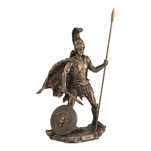 Ares Mars with Sword Javelin and Shield Greek Roman God of War Cold Cast Bronze & Resin Statue Sculpture
