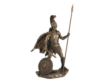 Ares Mars with Sword Javelin and Shield Greek Roman God of War Cold Cast Bronze & Resin Statue Sculpture