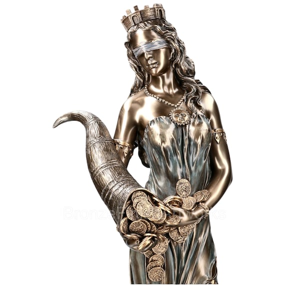 大型テュケー 幸運の女神 ギリシャの女神像 彫刻 置物 ブロンズ仕上げ