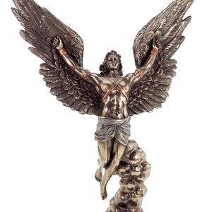 Icarus Son of Daedalus with Wings Escape from Crete Bronze Finish Statue Sculpture