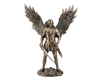 Saint Michael Archangel with Sword Angel Cold Cast Bronze Finish 27,5 cm