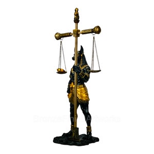 Anubis Weighing the Heart on Scale Cold Cast Bronze & Resin Egyptian ...
