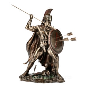 Leonidas Greek Spartan King Warrior Sculpture Statue Cold Cast Bronze & Resin 21 cm