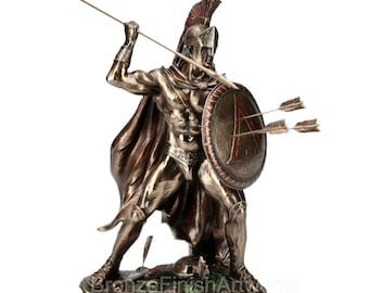 Leonidas Greek Spartan King Warrior Sculpture Statue Cold Cast Bronze & Resin 21 cm