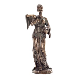 Figura femenina de Templanza, autocontrol y equilibrio, mitología griega romana, bronce fundido en frío y resina, estatua escultura, 28 cm