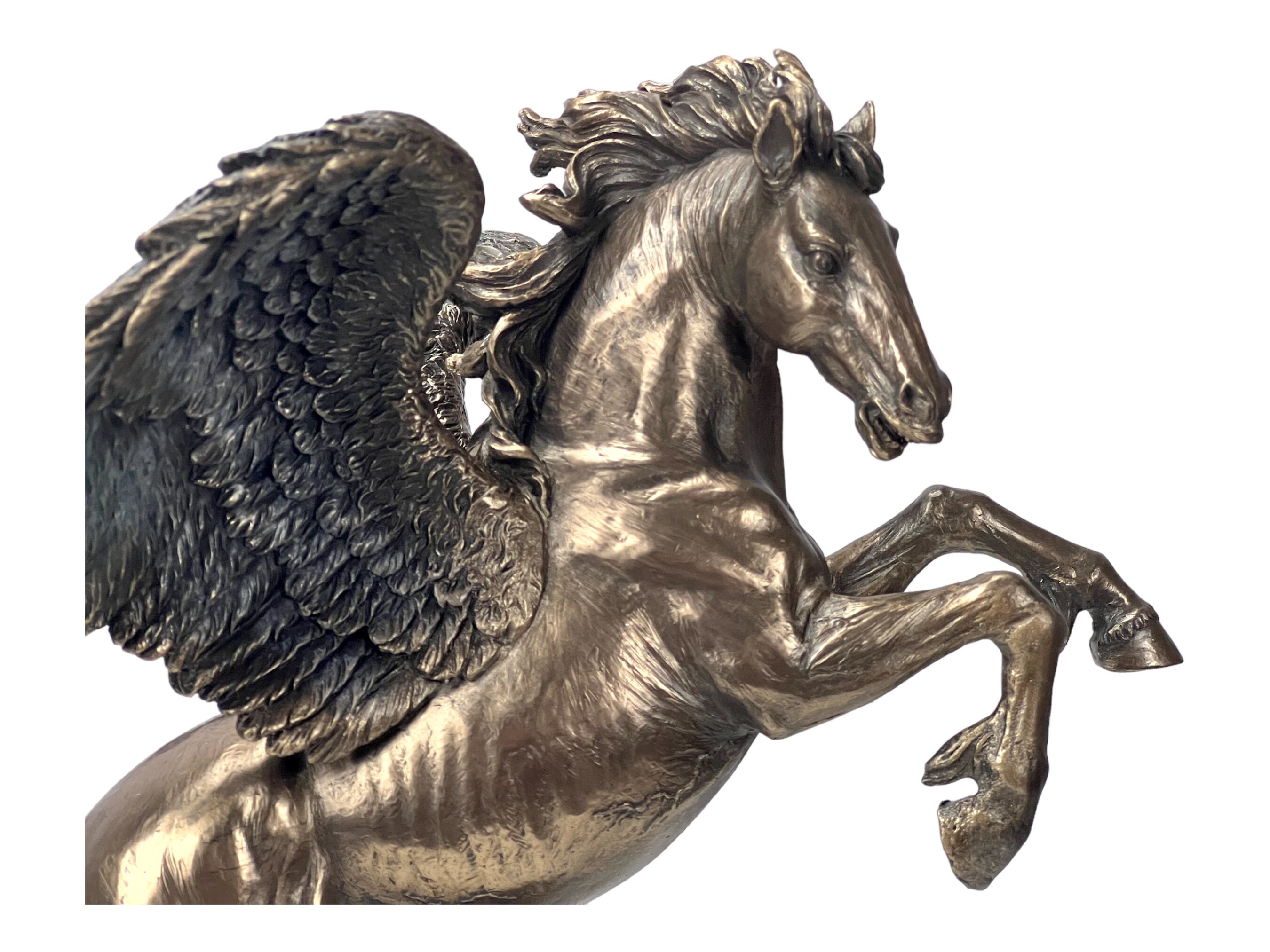 Pegasus Horse Statue - 11" Tall Greek Mythology Sculpture In Bronze Finish Polyresin 8 thumbnail image
