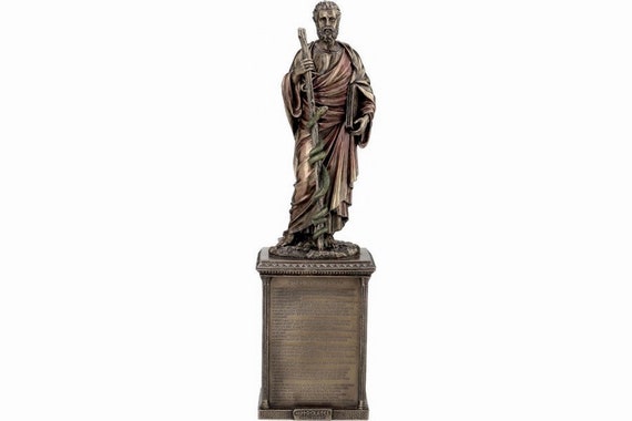 Sculpture Serment D'Hippocrate Façon Bronze Sur Socle - Veronese - Résine