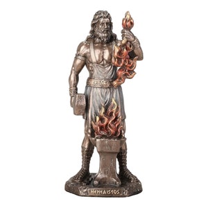 Hephaistos griechischer Gott der Schmiedekunst Figur Kaltgussbronze & Kunstharz Statue Skulptur