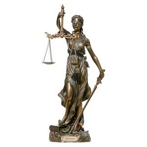 Blind Goddess of Justice Themis Lady Justica Statue Sculpture 11.8in - 30cm