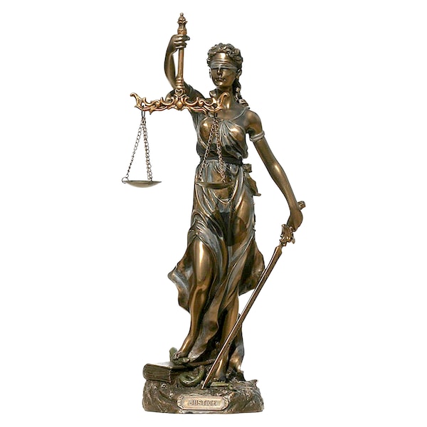 Déesse aveugle de la justice Themis Lady Justica Statue sculpture 11,8 po. - 30 cm