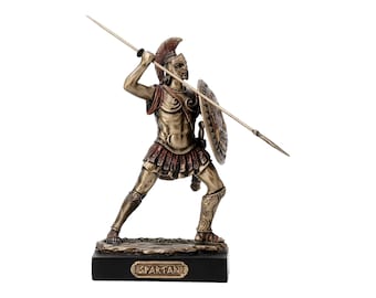 Spartan Warrior Miniature Sculpture Statue Cold Cast Bronze & Resin Figurine 12,5 cm