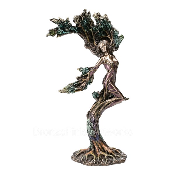 Dryad Forest Nymph Spring Cold Cast Bronze & Resin Statue Sculpture Figurine