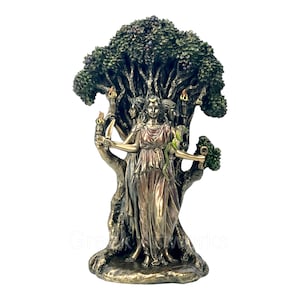 Triple Moon Goddess Hecate Hekate Cold Cast Bronze & Resin Statue Sculpture Small