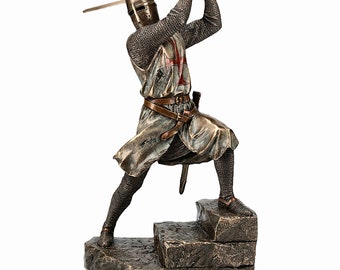 中世の十字軍テンプル騎士団の騎士 - 11.5 cmのフィギュア - ユニーク