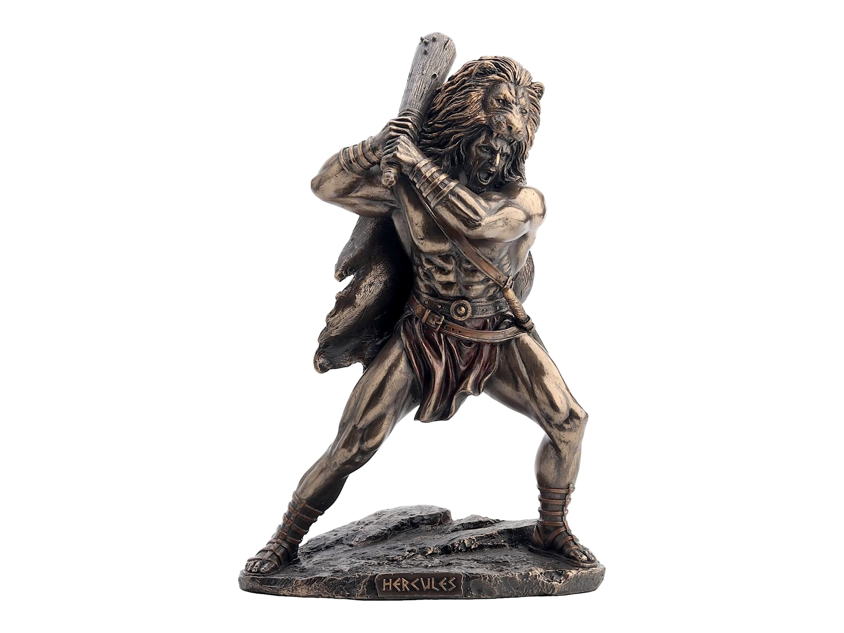Hercules With A Bat Cold Cast Bronze & Resin Statue Sculpture Home Décor