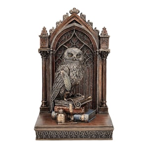 Grand Owl of Athena Symbol of Wisdom Bookend Cold Cast Bronze & Resin Statue Sculpture