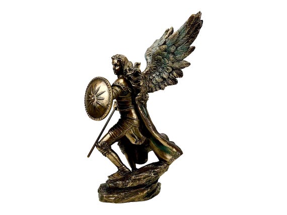 Statue Saint Raphaël Archange bronze 24 cm - Guérison
