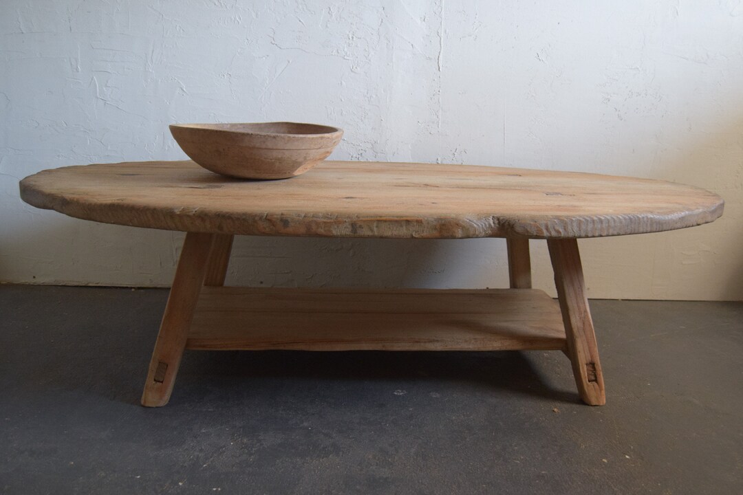 Large Oversized Solid Wood Oval Coffee Table - Etsy