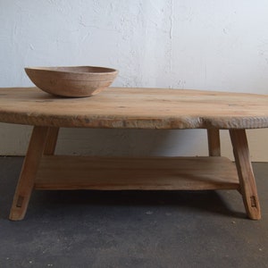 Large Oversized Solid Wood Oval Coffee Table