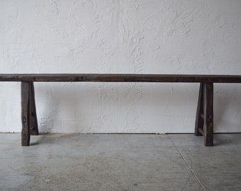 Made-To-Order: Long Slender Wooden Bench Dark