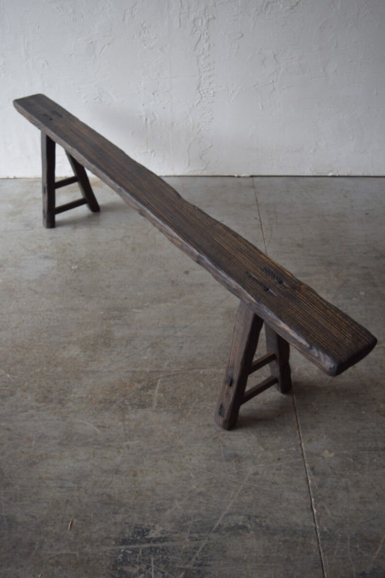 Timber Long Bench Long Slender Wooden Bench Dark - Etsy