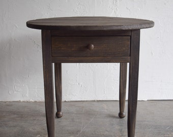 Round Accent Table With Drawer