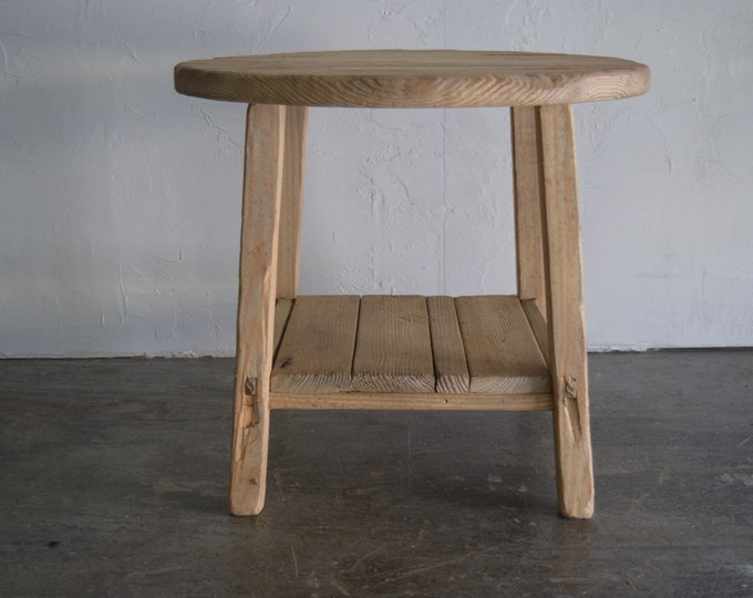 Made to Order: Large Unique Round Table With Shelf - Etsy